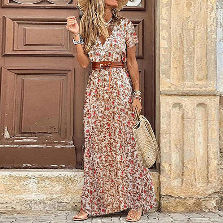 Women's Boho Maxi Dress for Wedding Guests in Red