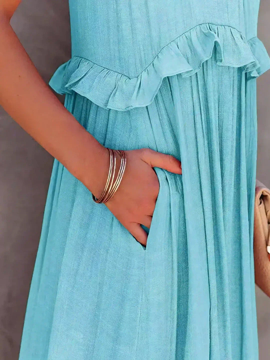 Women's Boho Maxi Summer Dress in Beige 6