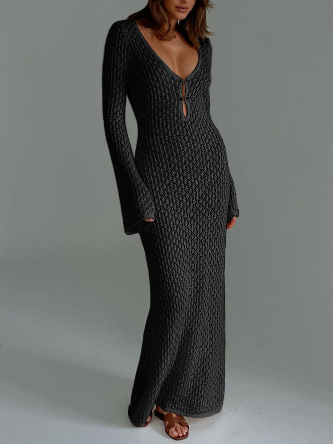 Women's Boho Maxi Summer Dress for the Beach in Black