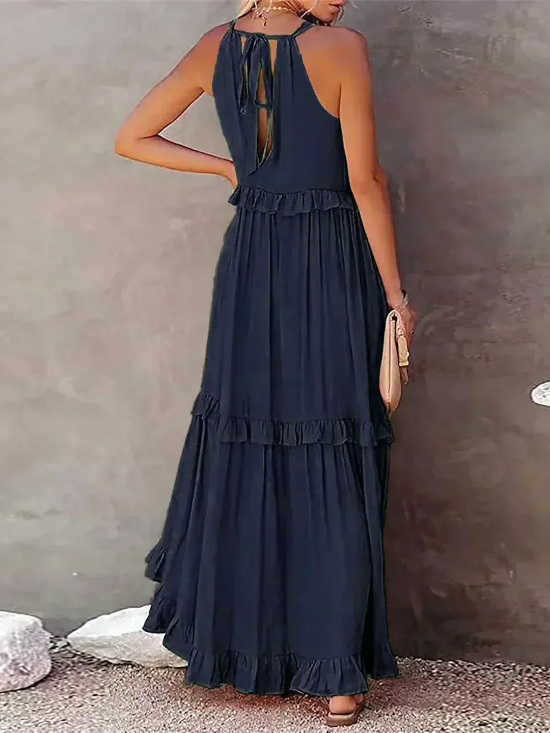 Women's Boho Maxi Summer Dress in Green 3