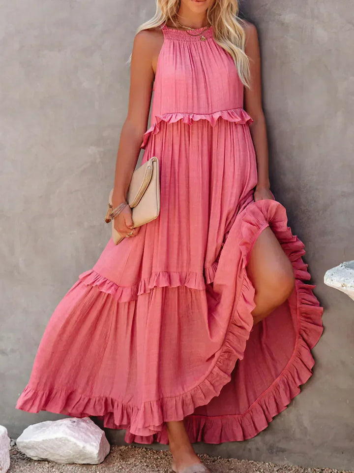 Women's Boho Maxi Summer Dress in Pink 1