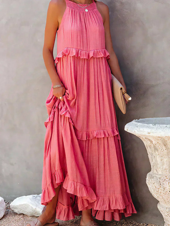 Women's Boho Maxi Summer Dress in Red 2
