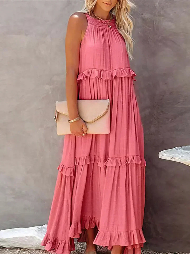 Women's Boho Maxi Summer Dress in Red 5
