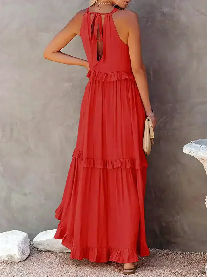 Women's Boho Maxi Summer Dress in Red 6