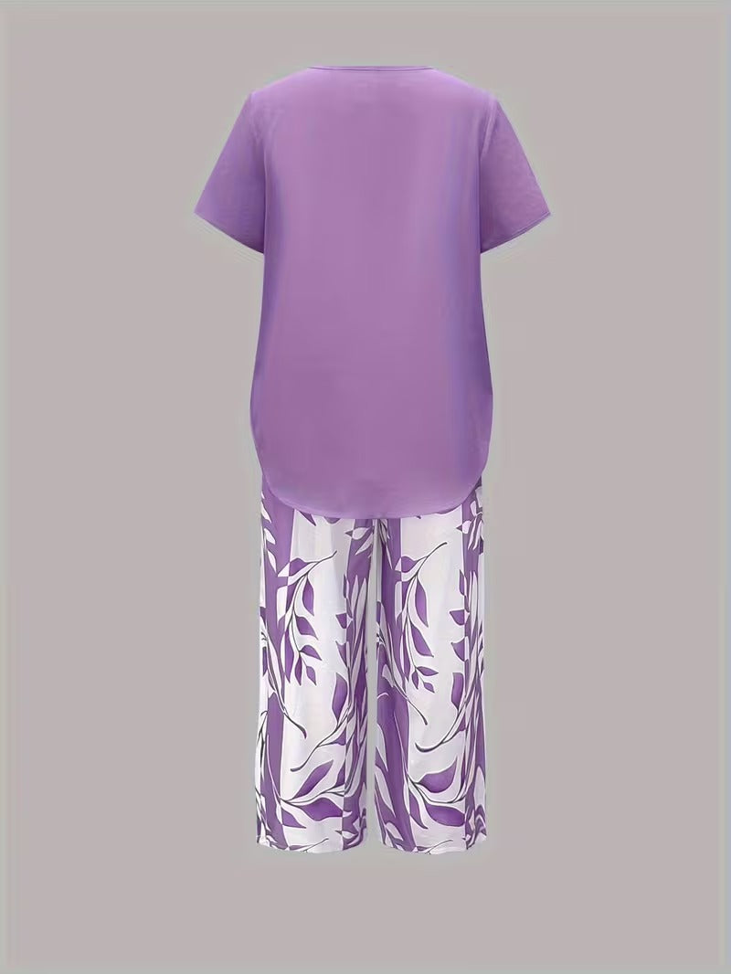 Women's Botanical Print Two-Piece Set (10)