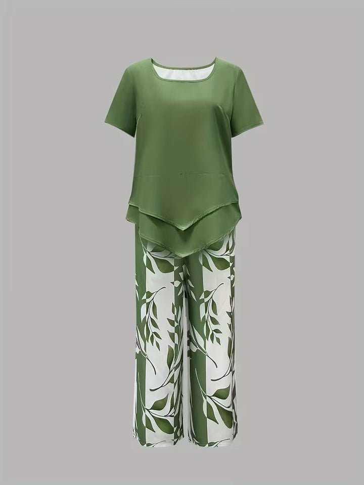 Women's Botanical Print Two-Piece Set (5)