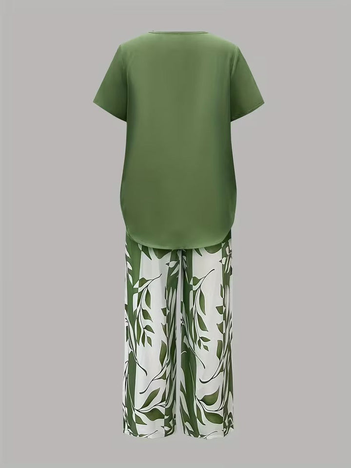Women's Botanical Print Two-Piece Set (6)