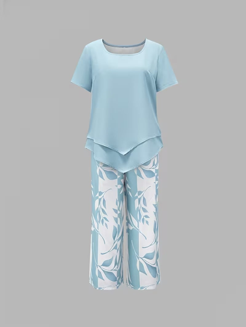 Women's Botanical Print Two-Piece Set (7)