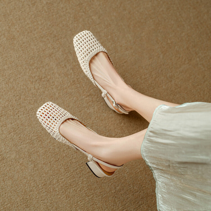 Women's Braided Slingback Sandals with Block Heel (3)