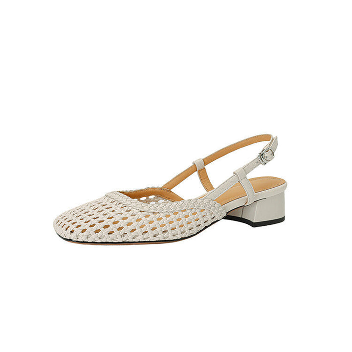 Women's Braided Slingback Sandals with Block Heel (5)