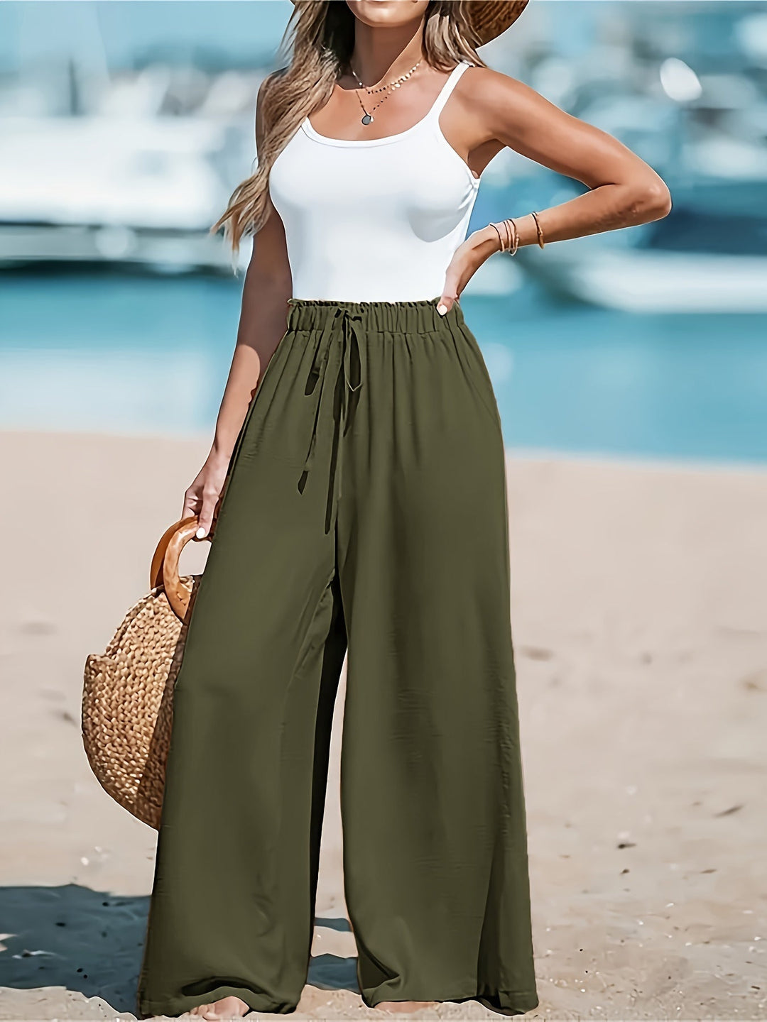 Women's Breathable High-Waist Wide Pants (10)