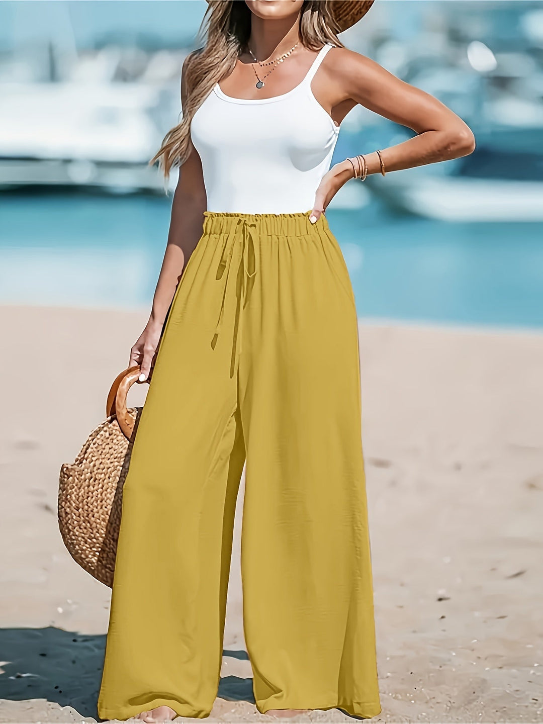 Women's Breathable High-Waist Wide Pants (11)
