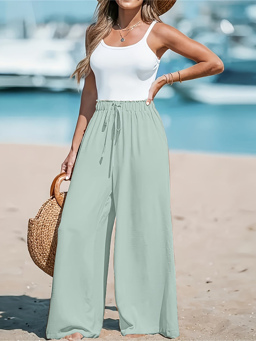 Women's Breathable High-Waist Wide Pants (8)