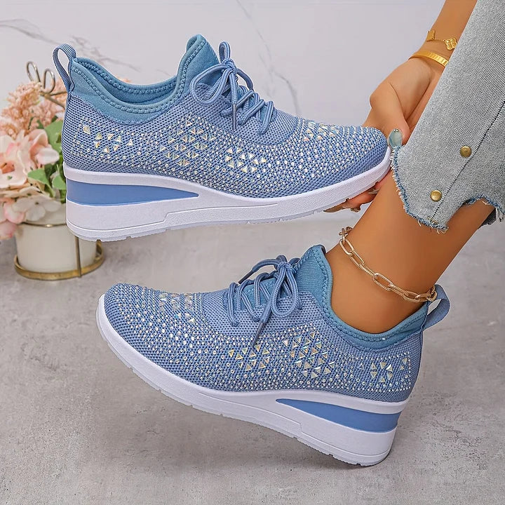 Women's Breathable Orthopedic Knit Sneaker in Blue
