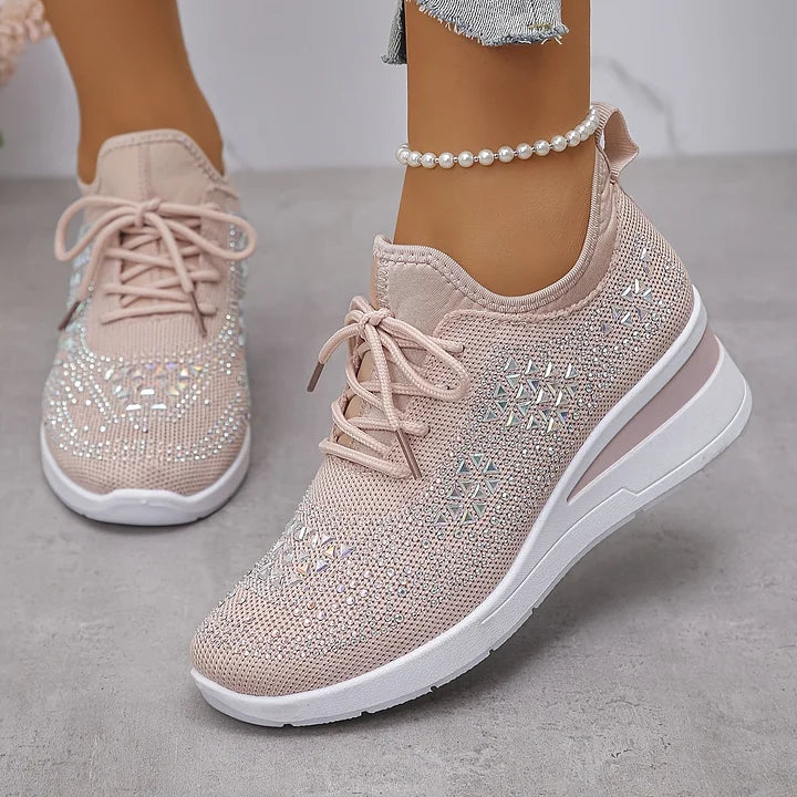 Women's Breathable Orthopedic Knit Sneaker in Light Pink