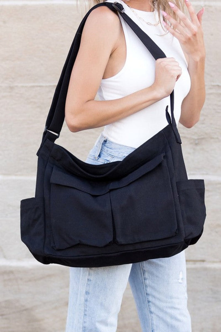Women's Canvas Crossbody Bag with Multiple Pockets (4)