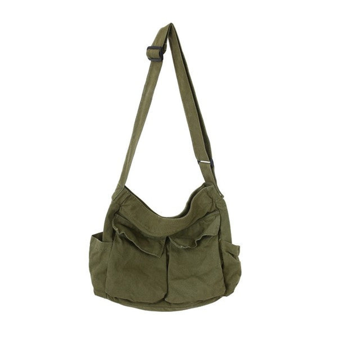 Women's Canvas Crossbody Bag with Multiple Pockets (6)