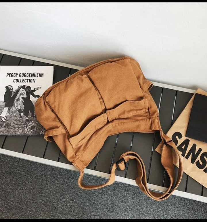 Women's Canvas Crossbody Bag with Multiple Pockets (7)
