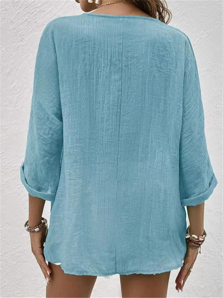 Women's Casual Cotton Crinkle Blouse (2)