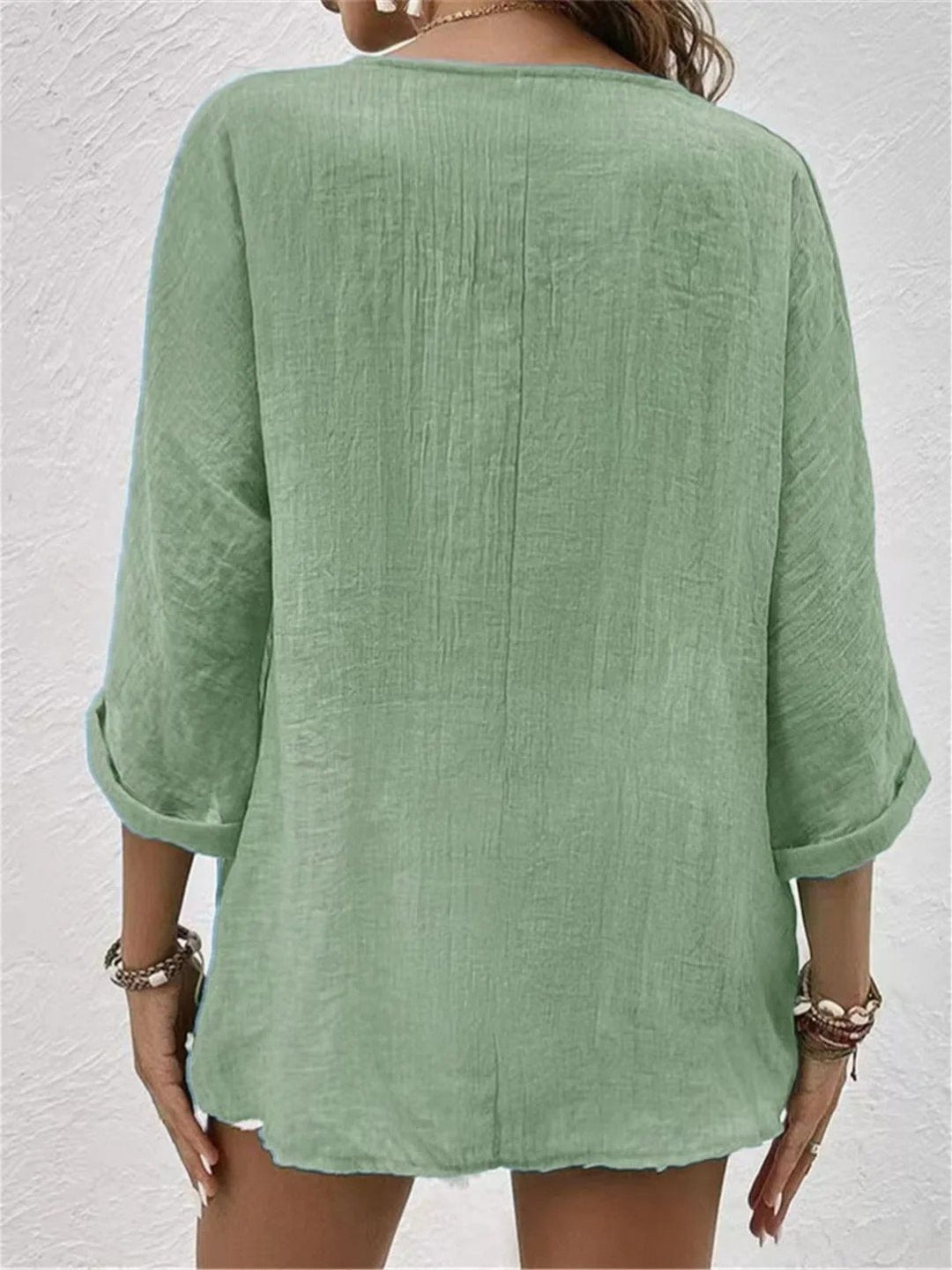 Women's Casual Cotton Crinkle Blouse (4)