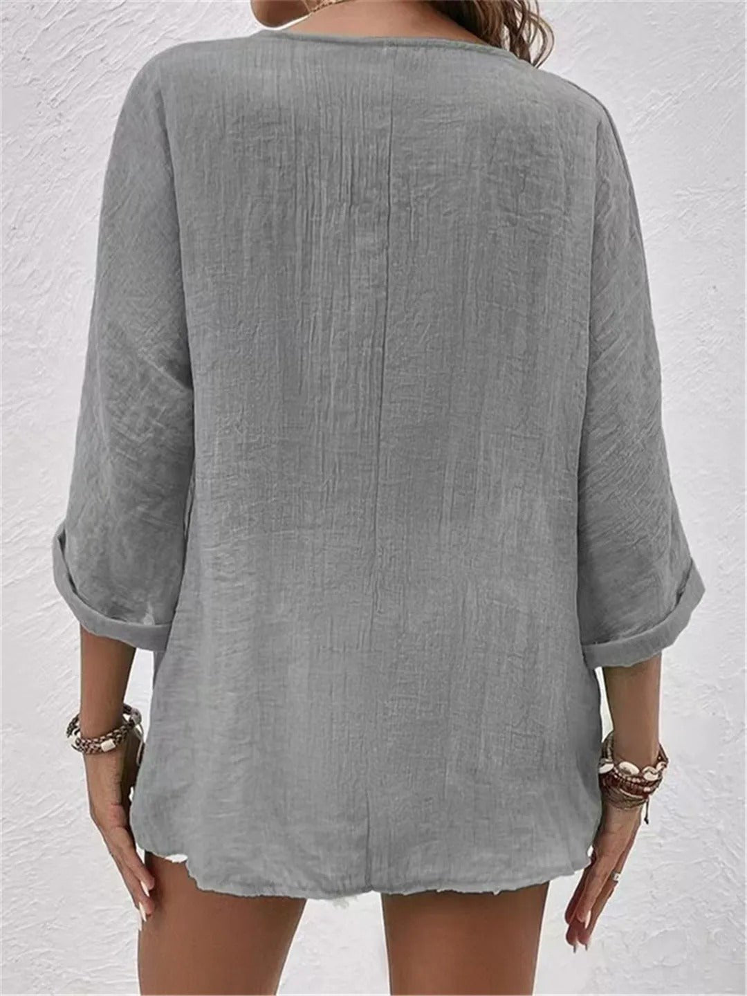 Women's Casual Cotton Crinkle Blouse (6)
