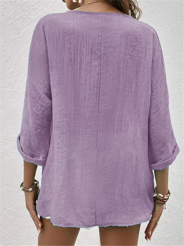 Women's Casual Cotton Crinkle Blouse (8)