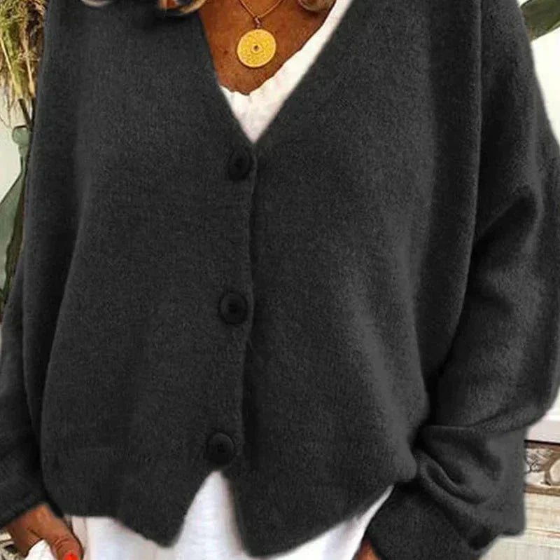 Women's Casual Knit Vest with V-Neck in Black
