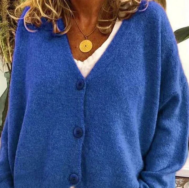 Women's Casual Knit Vest with V-Neck in Blue