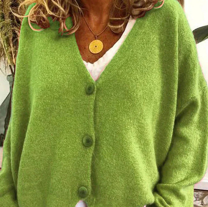 Women's Casual Knit Vest with V-Neck in Light Green