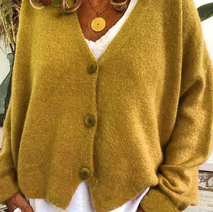 Women's Casual Knit Vest with V-Neck in Yellow