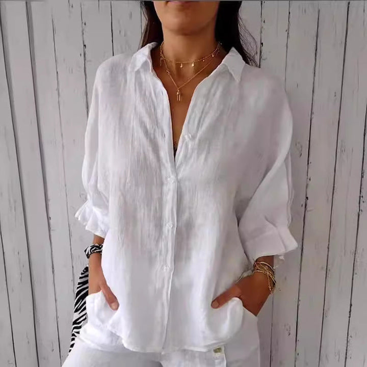 Women's Casual Linen Blouse for Summer