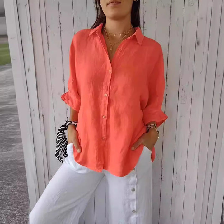 Women's Casual Linen Blouse for Summer (2)