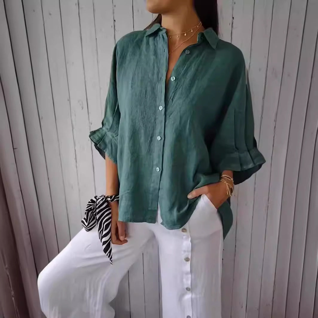 Women's Casual Linen Blouse for Summer (3)