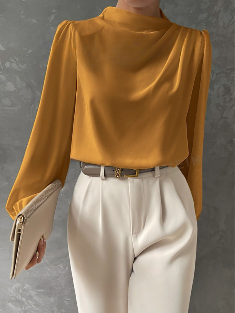 Women's Casual Longsleeve Blouse for Summer in Orange