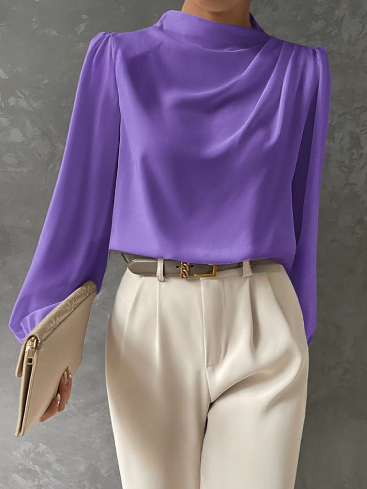 Women's Casual Longsleeve Blouse for Summer in Purple