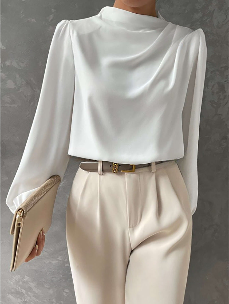 Women's Casual Longsleeve Blouse for Summer in White