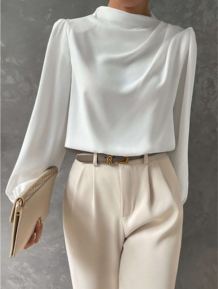Women's Casual Longsleeve Blouse for Summer in White