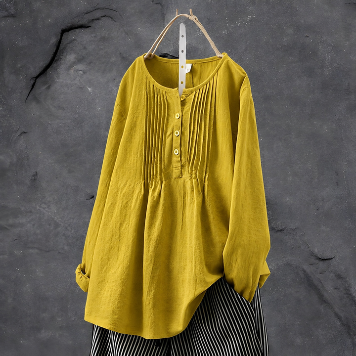 Women's Casual Longsleeve Tunic Blouse in Senf
