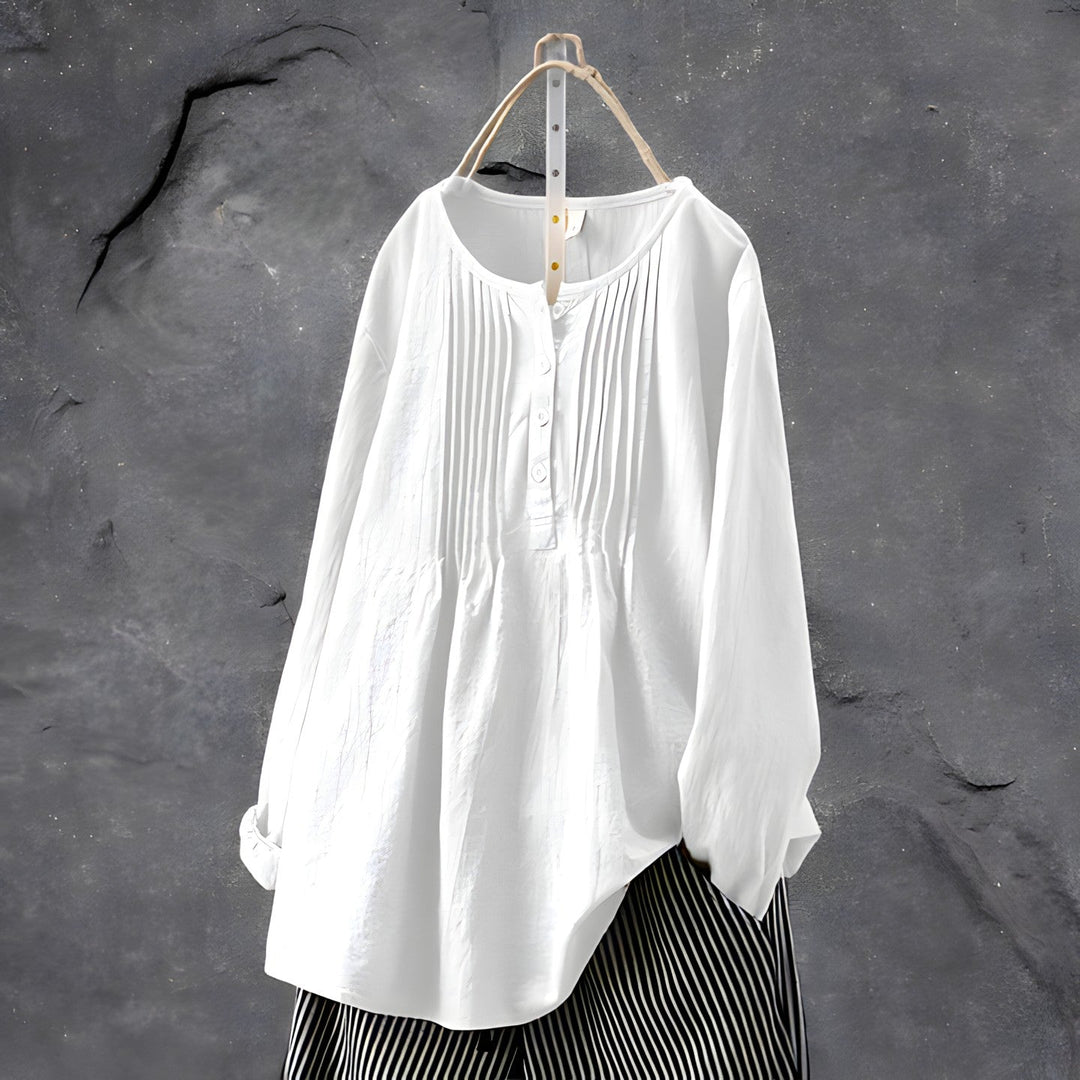 Women's Casual Longsleeve Tunic Blouse in White