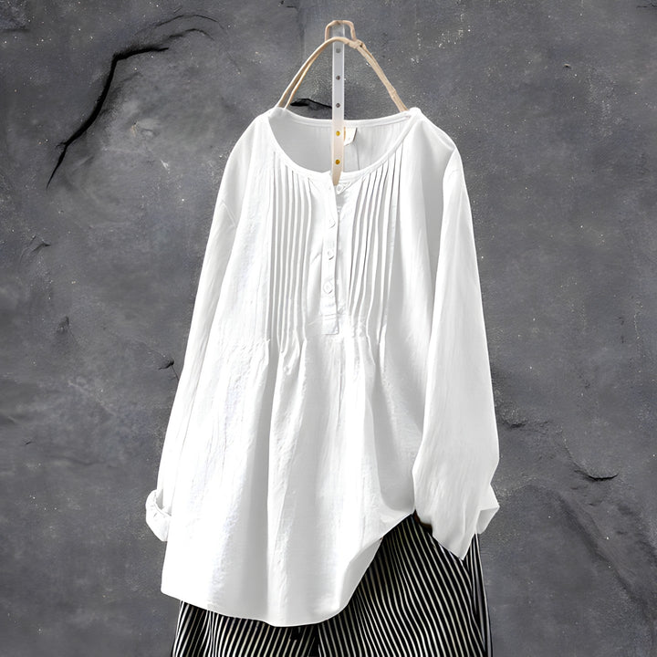 Women's Casual Longsleeve Tunic Blouse in White