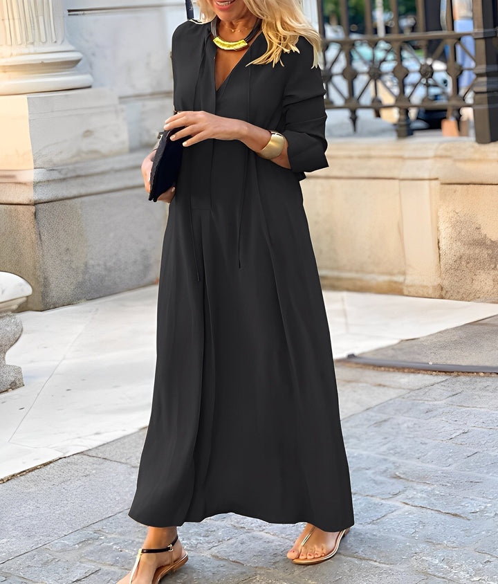 Women's Casual Maxi Wedding Guest Dress in Black