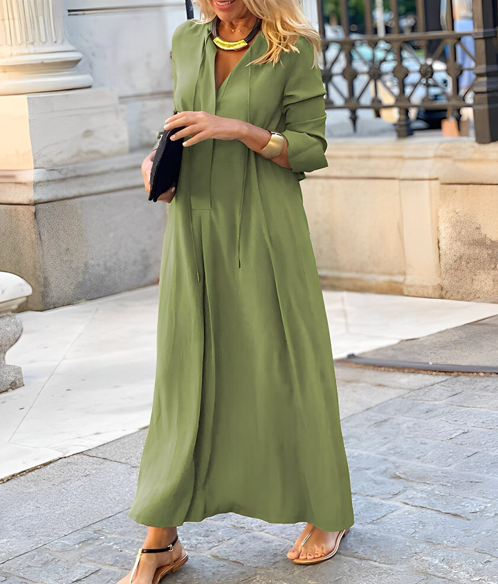 Women's Casual Maxi Wedding Guest Dress in Green