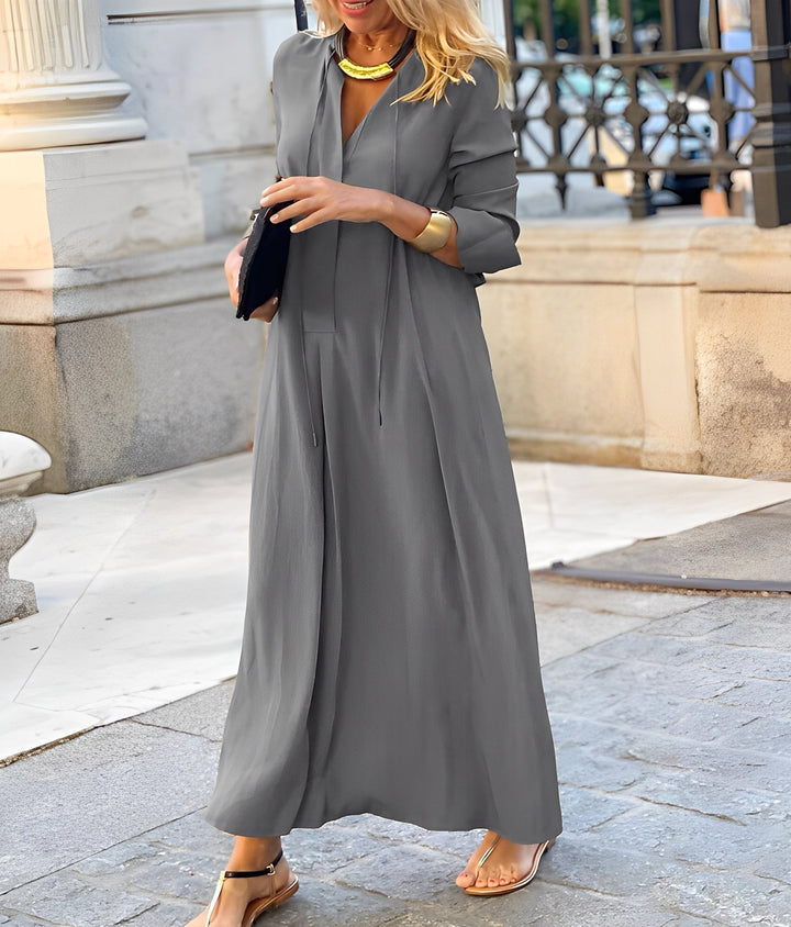 Women's Casual Maxi Wedding Guest Dress in Grey