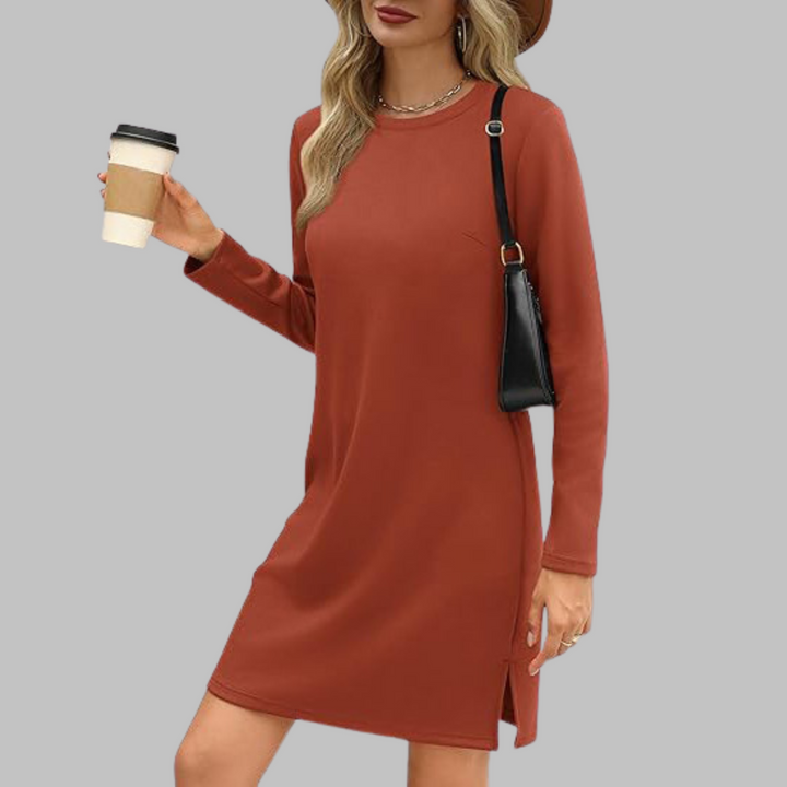 Women's Chic Mini Evening Dress in Kastanienbraun