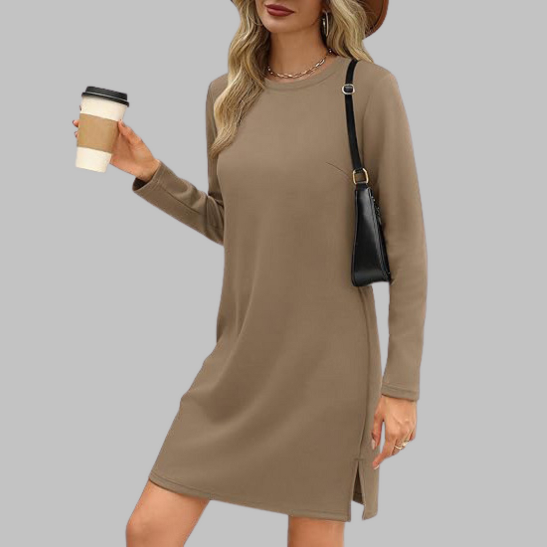 Women's Chic Mini Evening Dress in Khaki