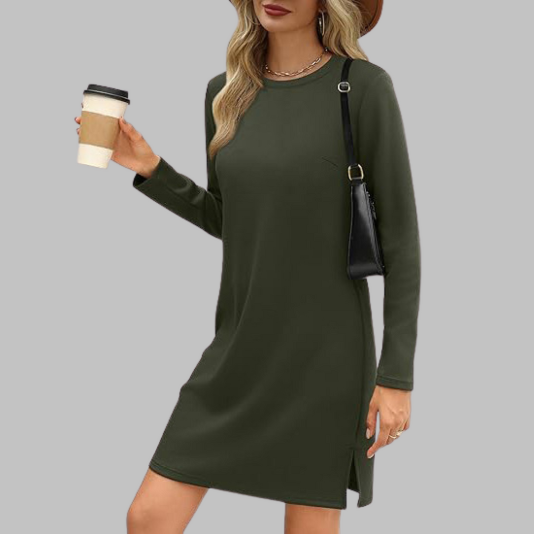 Women's Chic Mini Evening Dress in Olive