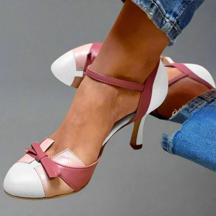 Women's Classic Bow Pumps for Summer Evenings in White