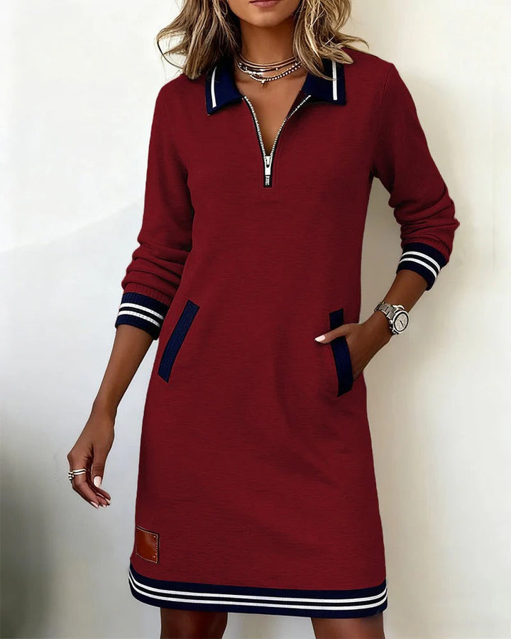 Women's Classic Cotton Evening Dress in Red
