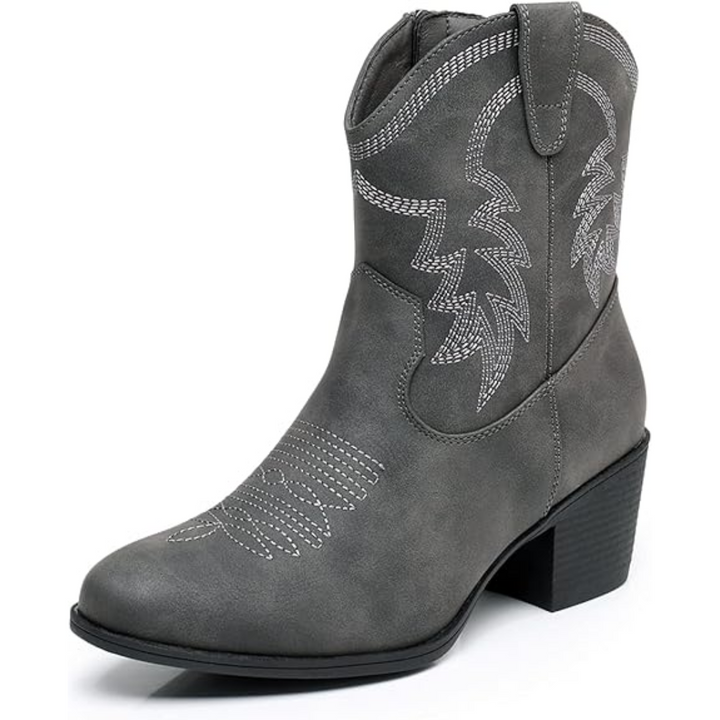 Women's Classic Mid-Calf Western Boots in Grey