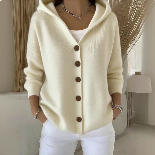 Women's Comfortable Knit Cardigan for Layering in Beige